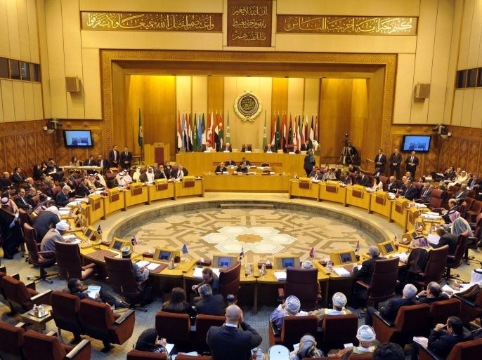 A general view for the Arab League Foreign Ministers emergency meeting at the League's headquarters in Cairo, Egypt, 29 November 2014. The meeting is held to discuss the situation in east Jerusalem.