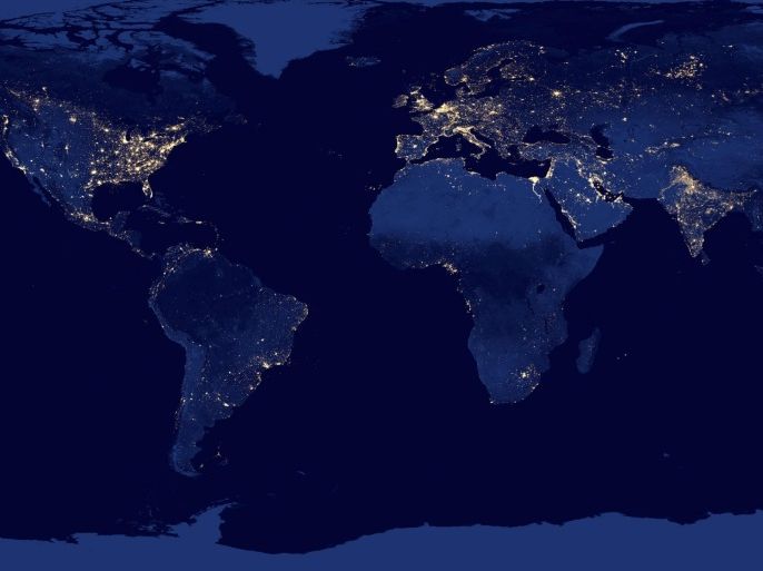 This handout image provided by NASA, taken in 2012, shows citylights worldwide. People are changing Earth so much with global warming and other pollution that many scientists are turning to a new way to describe the time we live in. They’re calling it the Anthropocene _ the age of humans. Most non-experts don’t realize it, but science calls the time we live in the Holocene, Greek for “entirely recent.” The Holocene started nearly 12,000 years ago. But the way humans and their industries are altering the planet, especially its climate, have caused an increasing number of scientists to use the word Anthropocene to better describe when and where we are. (AP Photo/NASA)