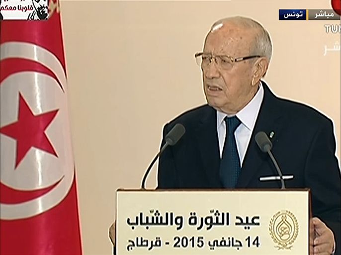 من كلمة الرئيس التونسي الباجي قائد السبسي في ذكرى الثورة