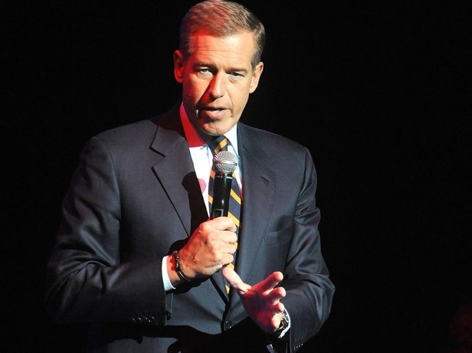 FILE - In this Nov. 5, 2014 file photo, Brian Williams speaks at the 8th Annual Stand Up For Heroes, presented by New York Comedy Festival and The Bob Woodruff Foundation in New York. Williams has admitted he spread a false story about being on a helicopter that came under enemy fire while he was reporting in Iraq in 2003. Williams said he was in a helicopter following other aircraft, one of which was hit by ground fire. His helicopter was not hit. NBC News was not commenting Thursday about whether its top on-air personality would face disciplinary action. (Photo by Brad Barket/Invision/AP, File)