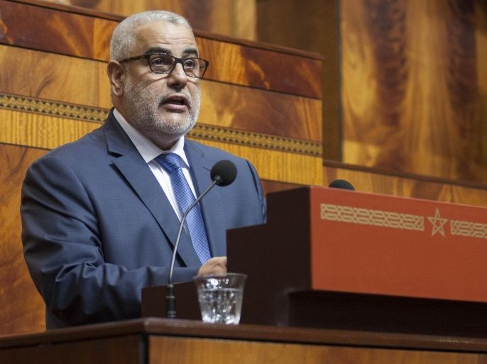 RABAT, MOROCCO FEBRUARY 03: Morocco's Prime Minister Abdelilah Benkirane speaks during a parliamentary session at the Moroccan parliament in Rabat, Morocco on February 03, 2015. Moroccan government on Tuesday postponed the municipal elections originally slated for June until September.