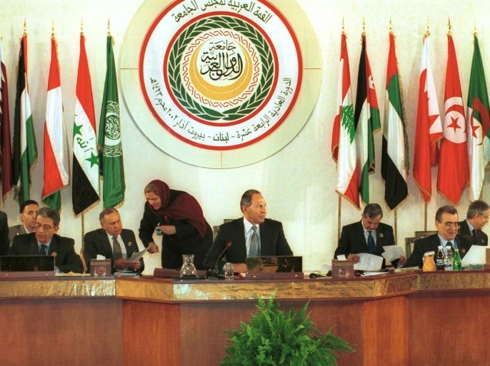 402939 11: Amr Moussa, General Secreatary of the Arab League (L), Lebanese President Emile Lahoud (C) and Lebanon's Foreign Minister M. Mahmoud Hamoud (R) participate in the Arab Summit March 27, 2002 in Beirut, Lebanon. Saudi Crown Prince Abdullah Bin Abdul Aziz has proposed that the Arab League offer Israel normal relations in exchange for the recognition of a Palestinian State. The Saudi proposal may end 18 months of bloodshed in the Israeli-Palestinian areas. The absence of Palestinian President Yasser Arafat, President Hosni Mubarak of Egypt and King Abdullah of Jordan from the summit may undermine these negotiations.