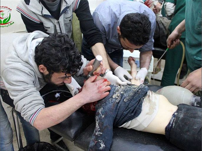 قتلى وجرحى بقصف طيران النظام مدينة عربين بريف دمشق
