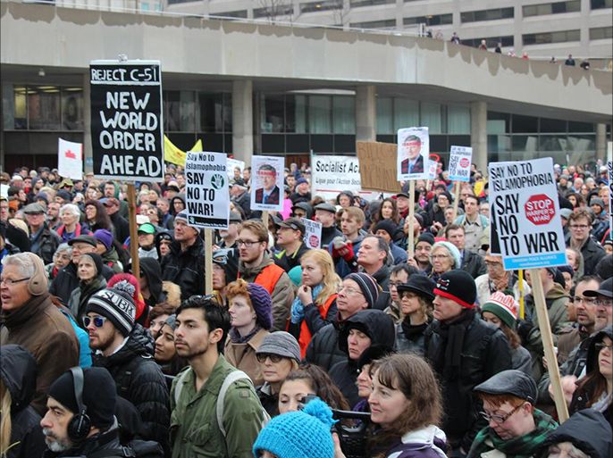 كندا..تظاهرات رافضة لمشروع قانون مكافحة الإرهاب المثير للجدل