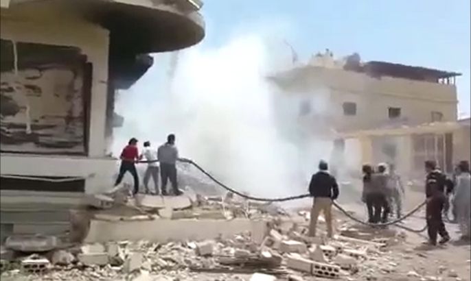 غارة جوية لطيران النظام على بلدة الجيزة بريف درعا