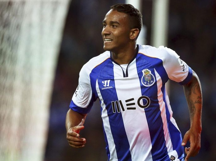 (FILE) A file picture dated 01 November 2014 of FC Porto's Danilo celebrating after scoring the opening goal against Nacional during the Portuguese First League soccer match at Dragao stadium in Porto, Portugal. Real Madrid have signed Brazilian right-back Danilo from FC Porto, the Spanish Primera Division club confirmed late 31 March 2015. According to Spanish media reports, Real will pay Porto 31.5 million euros for the 23-year-old defender, whose full name is Danilo Luiz da Silva. *** Local Caption *** 51645262 EPA/JOSE COELHO *** Local Caption *** 51645262