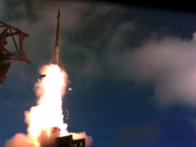 ‪‬ اختبار لنظام صاروخي إسرائيلي بتعاون أميركي في مطلع أبريل/نيسان(رويترز)
