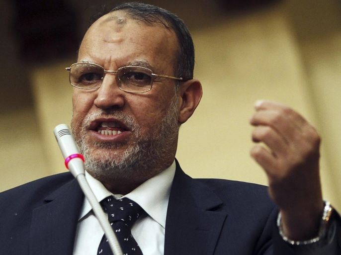 Essam El-Erian, deputy head of the Freedom and Justice Party, speaks during Egypt's Shura Council meeting in Cairo in this May 25, 2013 file picture. REUTERS/Amr Abdallah Dalsh/Files