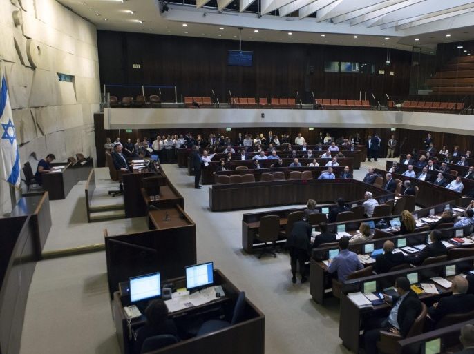 A general view of the Knesset in Jerusalem, Israel, 11 May 2015. The vote came after hours of heated debate by opposition members in the Knesset and paves the way for Netanyahu to form a very narrow coalition government of the 120 lawmakers in the Knesset.
