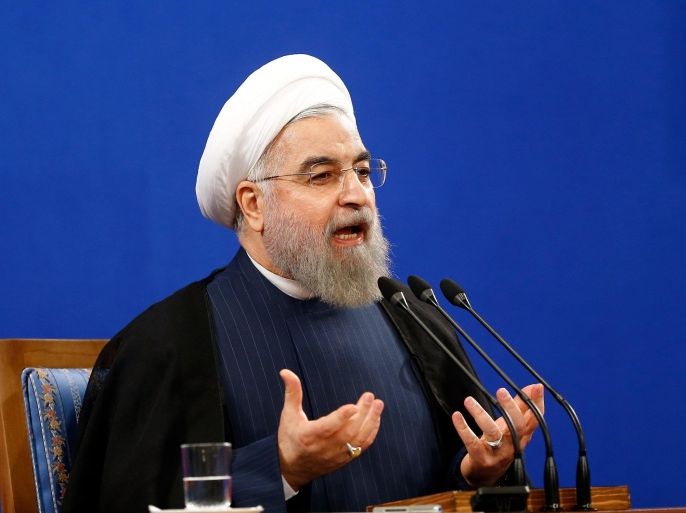 Iranian President Hassan Rowhani speaks during a press conference in Tehran, Iran, 29 August 2015. According to reports, Rowhani said the Iranian government was able to reach 'satisfactory result' regarding the nuclear conflict with world powers. He added that Iranian foreign policy brought calmness and stability with the world, hoping for this path to continue 'until complete eradication of Iranophobia and Isalmophobia worldwide'.