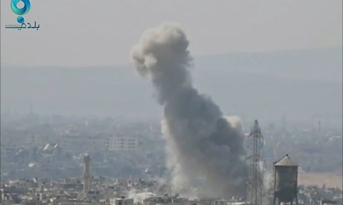 غارات لطيران النظام على عربين بريف دمشق
