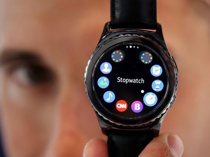 The new Samsung SmartWatch Gear S2 at the International Consumer Electronics Fair (IFA) at the exhibition grounds in Berlin, Germany, 04 September 2015. The fair will take place from 04 to 09 September 2015.