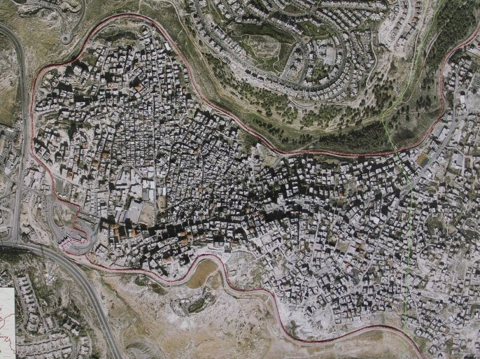 خريطةمناطق مخيم شعفاط ومحيطه حي راس خميس وضاحية السلام تقع ضمن حدود بلدية القدس لكنهما خارج الجدار وبلا خدمات