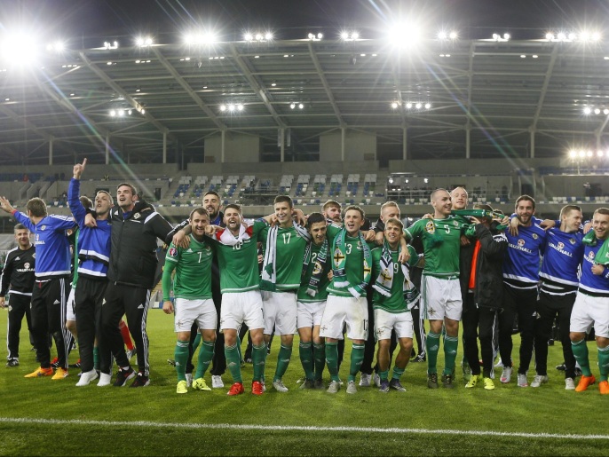 ‪إيرلندا الشمالية حققت فوزها السادس في التصفيات مقابل تعادلين وخسارة واحدة‬ (أسوشيتد برس)