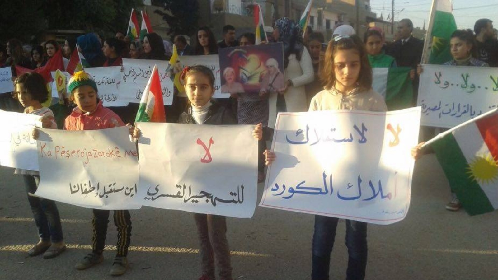 مظاهرات بالقامشلي دعا إليها المجلس الوطني الكردي في نوفمبر/تشرين الثاني الماضي (الجزيرة)