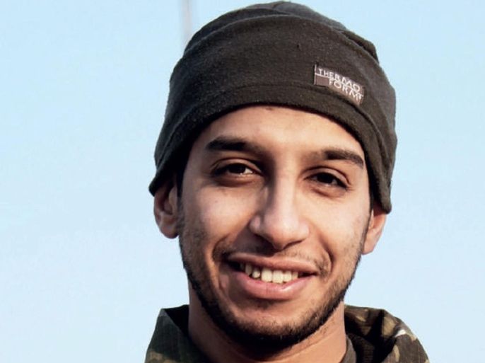 An undated photograph made from the Islamic State 'Dabiq' magazine allegedly showing Abu Umar Al-Baljiki, aka Abdelhamid Abaaoud, posing for a photo at an undisclosed location. According to French officials, Belgian-born Abdelhamid Abaaoud was identified as among those killed in the police raids in Saint Denis November 18. ATTENTION EDITORS : EPA IS USING AN IMAGE FROM AN ALTERNATIVE SOURCE AND CANNOT PROVIDE CONFIRMATION OF CONTENT, AUTHENTICITY, PLACE, DATE AND SOURCE. HANDOUT EDITORIAL USE ONLY/NO SALES
