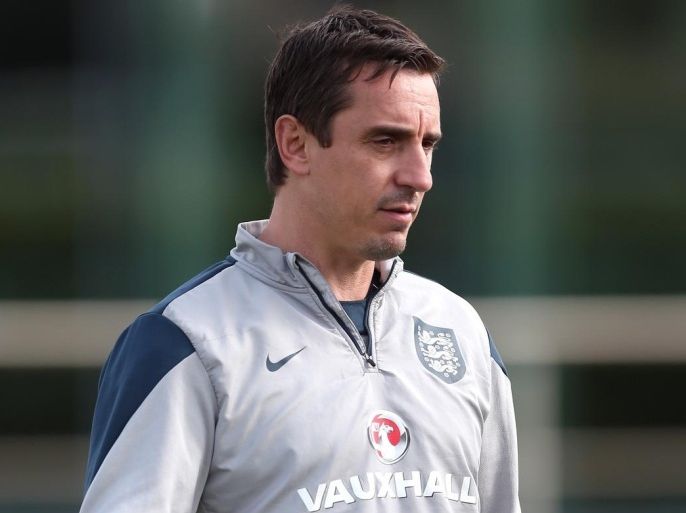 Football - England Training - Tottenham Hotspur Training Centre - 7/9/15 England coach Gary Neville during training Action Images via Reuters / Matthew Childs Livepic EDITORIAL USE ONLY.