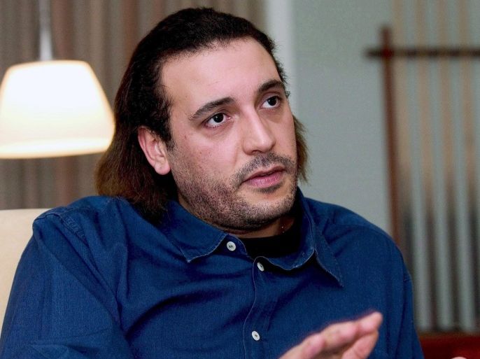 (FILE) A file picture dated 16 February 2005 shows Hannibal Gaddafi, son of late Libyan leader Muammar Gaddafi, in his residence in Copenhagen, Denmark. According to media reports quoting security sources on 12 December 2015, Hannibal Gaddafi, 40, who has been living in Oman in exile since the ousting of his father, has been freed after being temporarily kidnaped by gunmen in Lebanon on 11 December. EPA/MORTEN JUHL DENMARK OUT