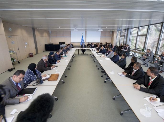 A United Nations handout photograph shows delegations from Yemen during consultations in the village of Macolin/Magglingen, in Switzerland, 15 December 2015. Yemen's government and Houthi rebels launched a new effort at peace talks in Switzerland on 15 December as a ceasefire went into effect to halt the conflict that involves regional rivals Saudi Arabia and Iran. The UN in Geneva confirmed the truce and announced that negotiating teams representing Hadi's government and the Iranian-allied Houthi rebels had started talks, which would go on as long as necessary. EPA/JEAN-MARC FERRE/UNITED NATIONS/HANDOUT