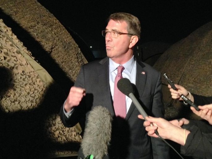 Defense Secretary Ash Carter speaks to reporters in Irbil, Iraq, Thursday, Dec. 17, 2015. Carter acknowledged he sometimes used a personal, unsecured email account to conduct official business after he took office in February, a practice he called "entirely my mistake." (AP Photo/Lolita C. Baldor)