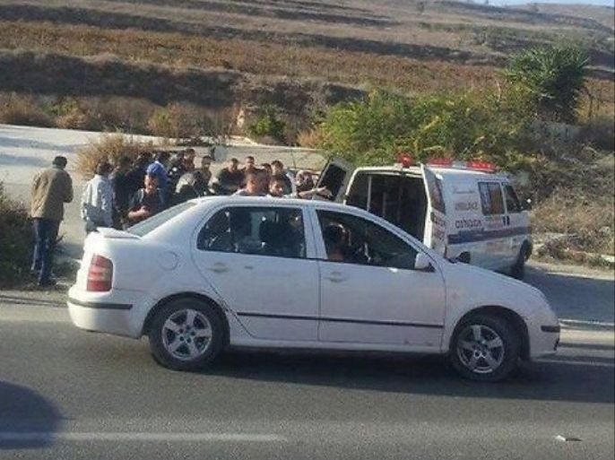 فلسطين- الضفة الغربية نابلس-نوفمبر- مكان اصابة الفتاة سماح عبد المؤمن عند حاجز حوارة جنوب نابلس قبل اقل من شهر- ناشطون1