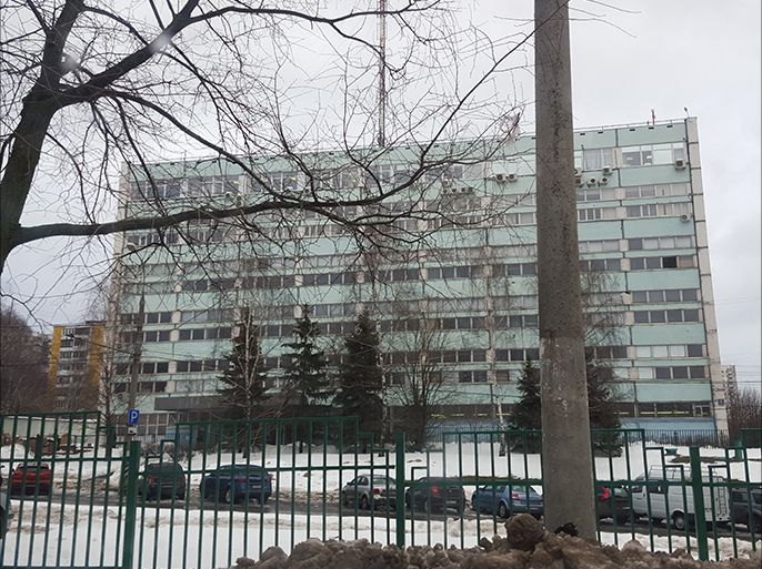صورة للمبنى الذي يقع فيه مكتب الفدرالية الصهيونية الروسية في موسكو بعثت بها المراسلة لتقريرها (صهاينة روسيا يطالبون باعتبار حماس إرهابية) الموقوف من الأمس