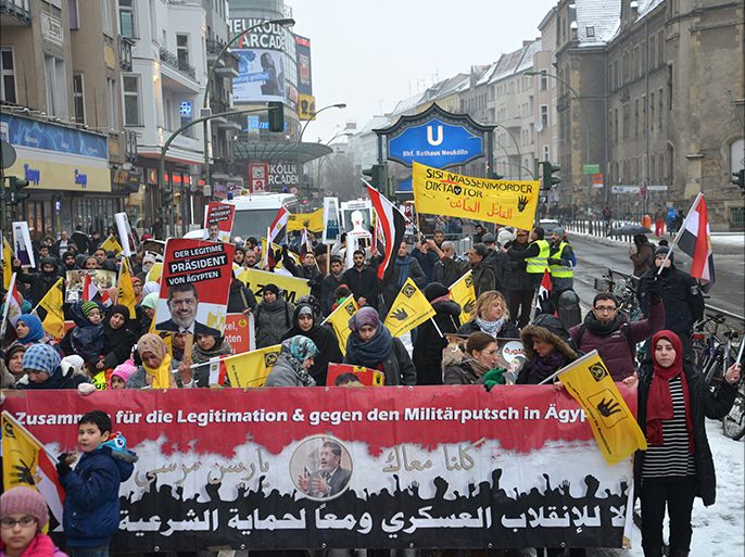 المتظاهرون جابوا شوارع حي نوي كولن الشعبي بالعاصمة الألمانية برلين