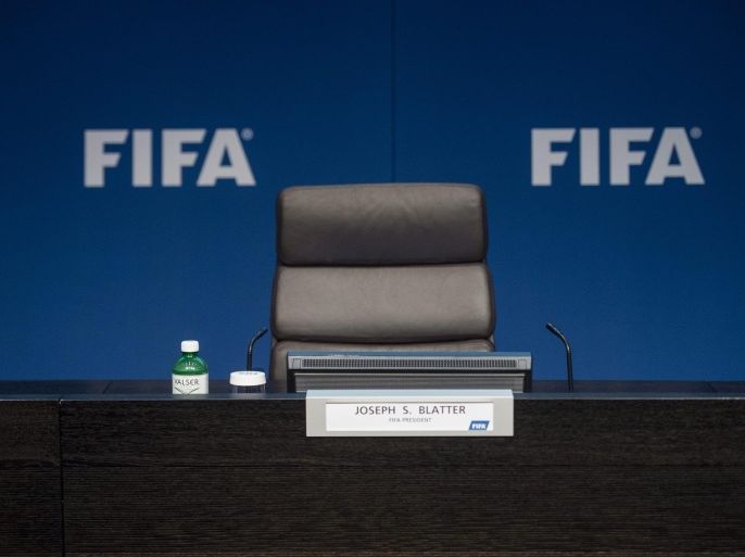 The empty chair of FIFA president Joseph S. Blatter is pictured prior to a press conference at the FIFA headquarters in Zurich, Switzerland, 02 June 2015. FIFA president Joseph S. Blatter at the same event said he is resigning and has called for an extraordinary congress to elect his successor. 'I will organise an extraordinary congress for a replacement for me as president,' Blatter said at the hastily convened press conference in Zurich.