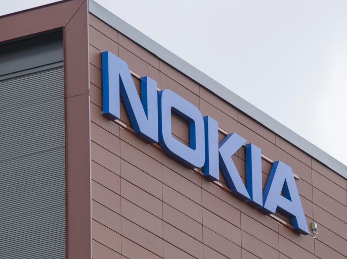 (FILE) A file photo dated 16 April 2015 showing Nokia logo on the wall of Nokia company headquarters in Espoo, Finland. Finnish telecommunications equipment group Nokia said 01 February 2016 it expected a boost in revenues after an international arbitration court settled a patent dispute with South Korea's Samsung. Nokia estimated it would receive at least 1.3 billion euros (1.4 billion dollars) in cash for the period 2016 to 2018 due to settled and ongoing arbitrations, including the Samsung agreement. Nokia's share price was down 10 per cent at midday on the Helsinki stock exchange as analysts had estimated a bigger sum. Nokia did not specify the sum it will receive from Samsung, but did say the boost in income stemmed from Nokia's patent unit, Nokia Technologies. EPA/MARKKU OJALA FINLAND OUT