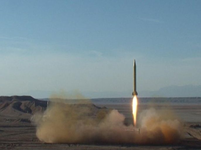 A ballistic missile is launched and tested in an undisclosed location, Iran, in this handout photo released by the official website of Islamic Revolutionary Guard Corps (IRGC) on March 8, 2016. REUTERS/sepahnews.com/Handout via Reuters ATTENTION EDITORS - THIS IMAGE WAS PROVIDED BY A THIRD PARTY. REUTERS IS UNABLE TO INDEPENDENTLY VERIFY THE AUTHENTICITY, CONTENT, LOCATION OR DATE OF THIS IMAGE. FOR EDITORIAL USE ONLY. NOT FOR SALE FOR MARKETING OR ADVERTISING CAMPAIGNS. EDITORIAL USE ONLY. NO RESALES. NO ARCHIVE.