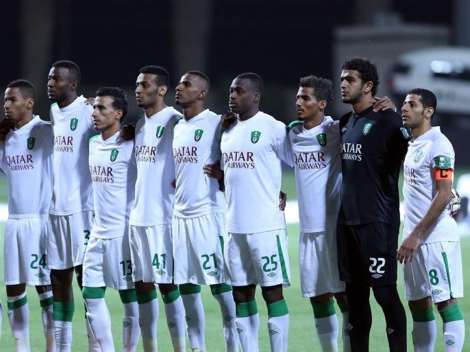 Al-Ahli team pose prior to the Saudi Professional League soccer matchÃÂ between Al-Faisaly and Al-Ahli at King Salman Bin Abdulaziz Sport City Stadium, Al-Majmaah, Saudi Arabia, 18 April 2015