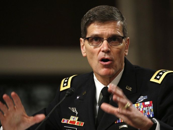 U.S. Army General Joseph Votel testifies during a Senate Armed Services Committee hearing on Votel’s nomination to be commander of the U.S. Central Command on Capitol Hill in Washington March 9, 2016. REUTERS/Kevin Lamarque