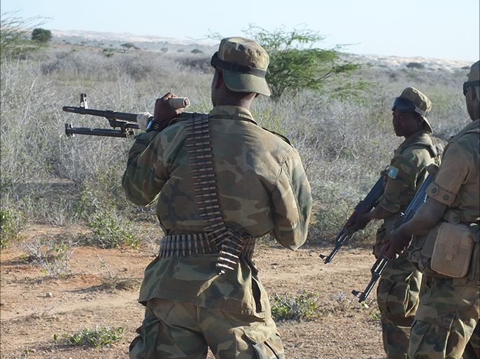 قوات الكوماندوز الصومالية تنفذ عملية ضد حركة الشباب في محافظة شبيلي السفلى جنوب الصومال في شهر أكتوبر/تشرين الأول 2014 (التصوير:قاسم سهل)