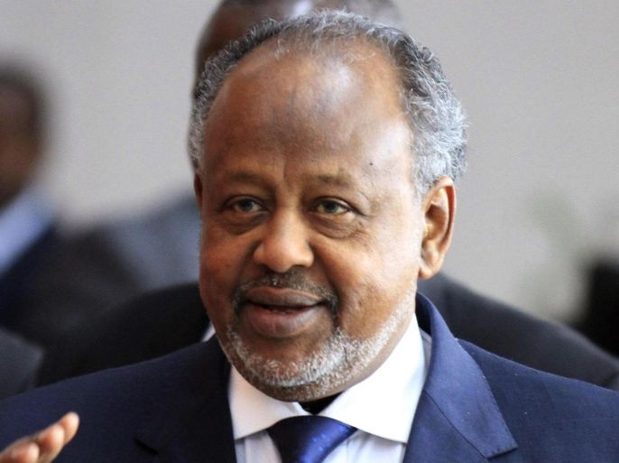 Djibouti's President Ismail Omar Guelleh arrives for the extraordinary session of the African Union's Assembly of Heads of State and Government on the case of African Relationship with the International Criminal Court (ICC), in Ethiopia's capital Addis Ababa, October 12, 2013. Africa has agreed that sitting heads of state should not be tried by the International Criminal Court where Kenya's leaders are in the dock, ministers said before African leaders opened a summit on Saturday. REUTERS/Tiksa Negeri (ETHIOPIA - Tags: POLITICS CRIME LAW)