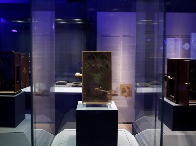 Replicas of the ancient Antikythera Mechanism are displayed at the National Archaeological Museum in Athens, Greece June 9, 2016. REUTERS/Alkis Konstantinidis