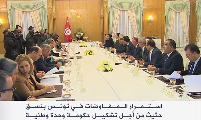 تواصل المفاوضات بتونس لتشكيل حكومة وحدة وطنية