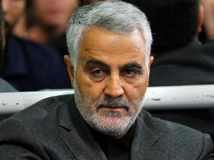 A handout picture made available on 28 March 2015 by the Iranian supreme leader's official website shows Iranian Quds Force Head, General Ghasem Soleimani, during a religious ceremony in Tehran, Iran, 27 March 2015. According to media reports, Soleimani's Quds Forces are leading Iraq's fight against Islamic State (IS) militants in Iraq. EPA/LEADERS OFFICIAL WEBSITE / HANDOUT