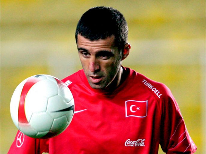 epa05178639 (FILE) A file picture dated 16 October 2007 of Turkish national soccer team player Hakan Sukur during a training session at Ali Sami Yen Stadium in Istanbul, Turkey