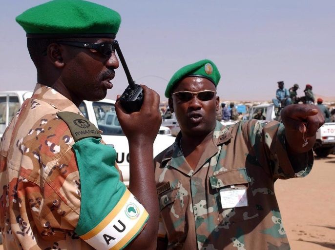 (FILE) A file picture dated 02 January 2005 shows African Union (AU) troops in al-Fashir, Nothern Darfur. According to media reports on 19 July 2016 African leaders approved deployment of regional troops from the AU in South Sudan after the recent fighting between opposing factions killed hundreds of people in South Sudan while the local government is against the deployment of the force. Forces will be from Kenya, Sudan, Uganda, Ethiopia, and Rwanda.