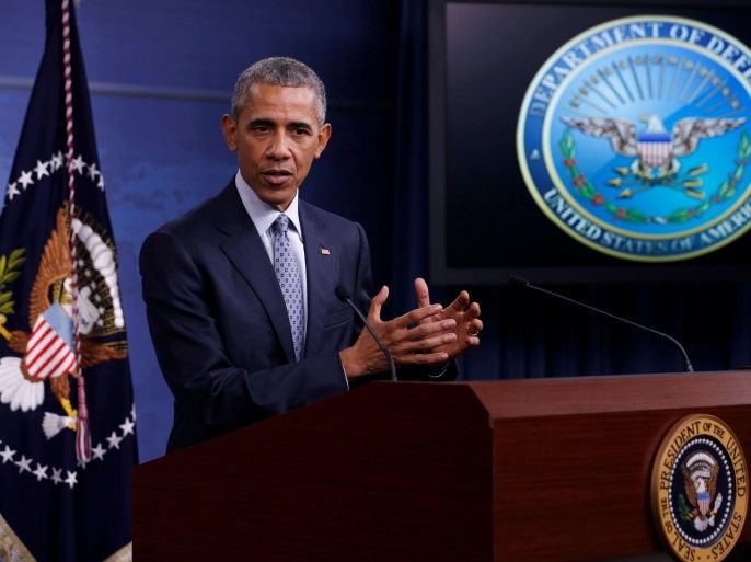 U.S. President Barack Obama holds a news conference at the Pentagon in Arlington, Virginia, U.S. August 4, 2016. REUTERS/Jonathan Ernst