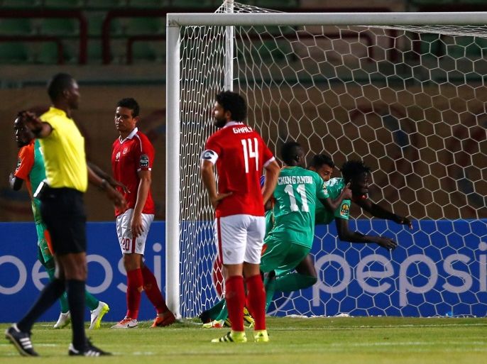 Football Soccer - African Champions League - Egypt's Al Ahly v Zambia's ZESCO - Army Stadium, Suez, Egypt - 12/8/2016 - Jesse Were of Zambia's ZESCO (back) celebrates his goal. REUTERS/Amr Abdallah Dalsh