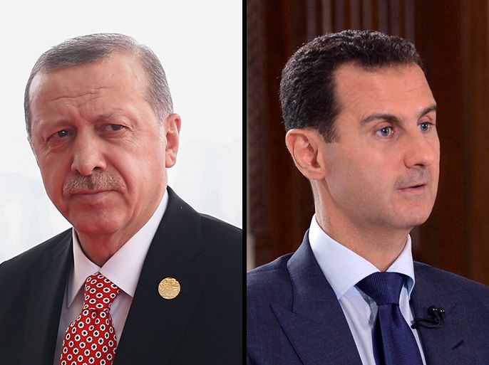 كومبو يضم الرئيسين التركي رجب طيب أردوغان والسوري بشار الأسد