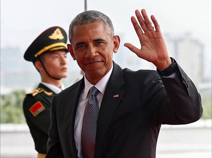 epa05523195 US President Barack Obama arrives for the G20 Summit at the Hangzhou International Expo Center in Hangzhou, China, 04 September 2016. The G20 Summit is held in Hangzhou on 04 to 05 September. EPA/ROLEX DELA PENA/POOL