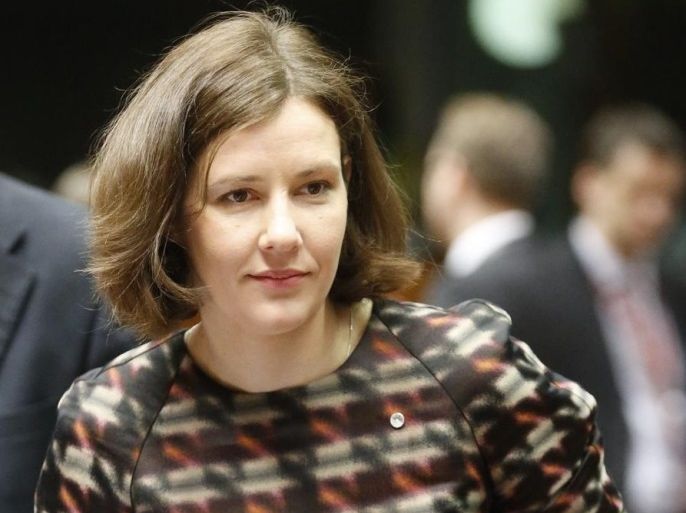 Minister of the Economy of Latvia Dana Reizniece-Ozola at the start of Council of EU Ministers in charge competitivness at EU council headquarters in Brussels, Belgium, 28 May 2015.