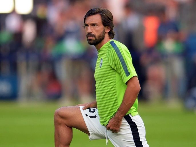 Andrea Pirlo of Juventus warms up before the UEFA Champions League final between Juventus FC and FC Barcelona at the Olympic stadium in Berlin, Germany, 06 June 2015.