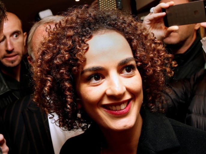 Moroccan-French author Leila Slimani arrives at the Drouant restaurant after she received the French literary prize Prix Goncourt for her novel "Chanson douce" (Sweet Song), in Paris, France, November 3, 2016. REUTERS/Jacky Naegelen