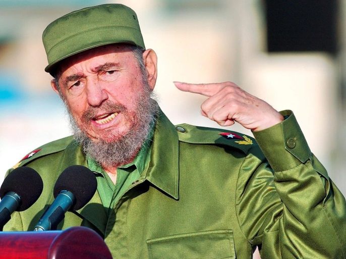 (FILE) A file picture dated 14 May 2004 shows Cuban President Fidel Castro gesturing during a speech before a demonstration in front of the building of the US Interests Section in Havana, Cuba. According to a Cuban state TV broadcast, Cuban former President Fidel Castro has died at the age of 90 on 25 November 2016.