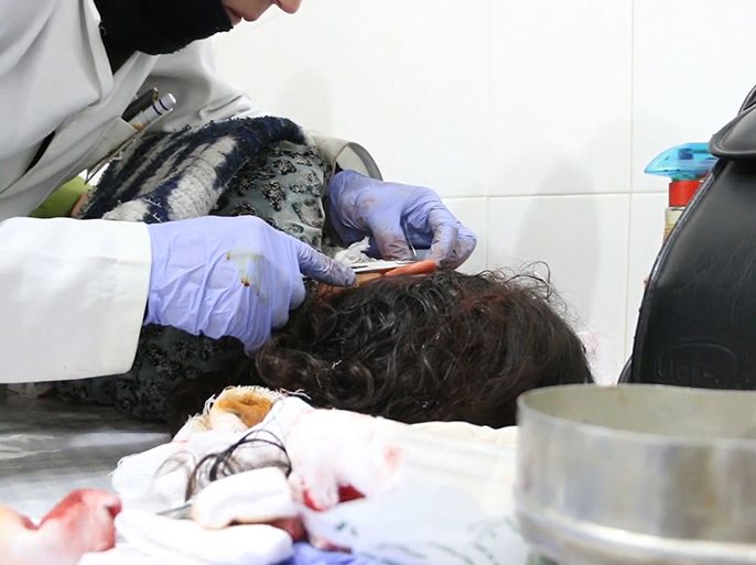 قصف روسي لمدرسة بمنطقة المرج في غوطة دمشق بتاريخ ٢٠/١١/٢٠١٦