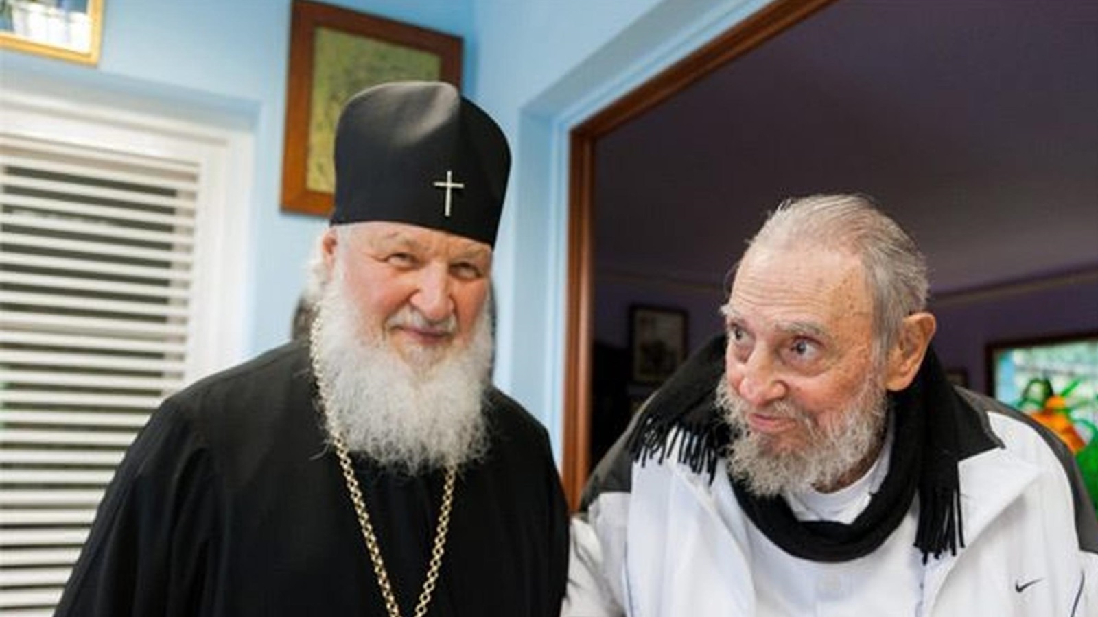 (FILE) A file handout picture provided by Cuban daily Juventud Rebelde on 14 February 2016 shows Russian Orthodox Patriarch Kirill (L) meeting with Cuban leader Fidel Castro (R) in Havana, Cuba, 13 February 2016. According to a Cuban state TV broadcast, Cuban former President Fidel Castro has died at the age of 90 on 25 November 2016.  EPA/ALEX CASTRO/JUVENTUD REBELDE/HANDOUT