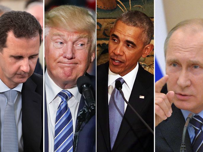 كومبو بوتين وأوباما والأسد وترامب